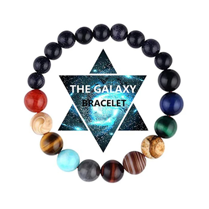 Браслет из бисера с восьми планетами, Universe Yoga Chakra браслет ювелирное изделие подарок для мужчин и женщин HSJ88