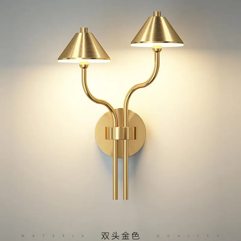 

Modern Copper Wall Lamp Creative Mushroom Umbrella Gold/Black LED Wall Lamp Living room Bedroom Bedside Lamp Aisle Lamp