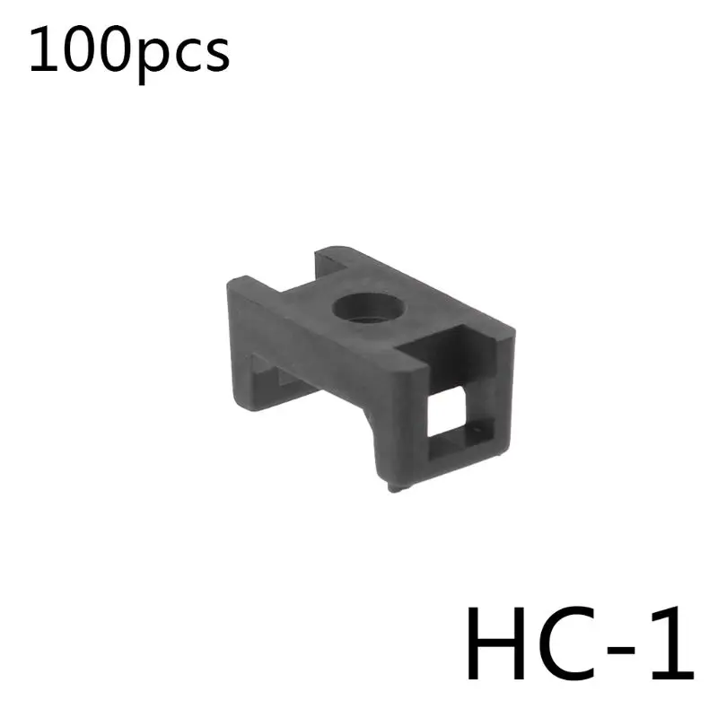 HC-1 100 шт. кабельная стяжка База крепление винт фиксация сиденья нейлон седло Тип Пластик Провода Зажим Комплект держатель сети LX9A - Цвет: HC-1