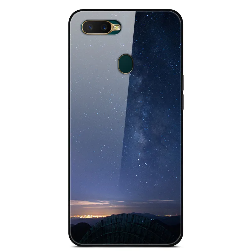 Для OPPO AX5s чехол 6,2 ''модный закаленное стекло твердая задняя крышка для OPPO A5s A 5S CPH1909 чехлы для телефонов силикон бампер Coque AX 5S - Цвет: 45