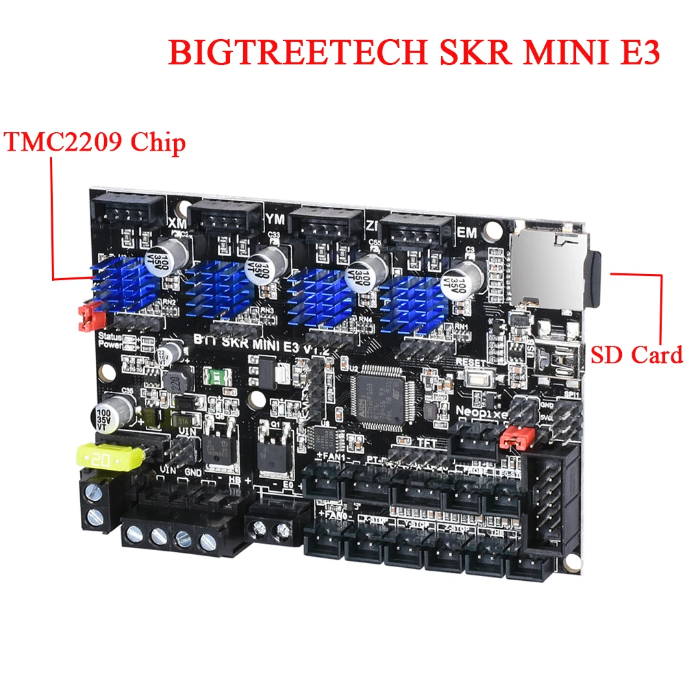 BIGTREETECH SKR mini E3 плата управления 32 бит с TMC2209 UART для Creality Ender 3/5 TMC2208 части 3d принтера VS SKR V1.3 E3 DIP