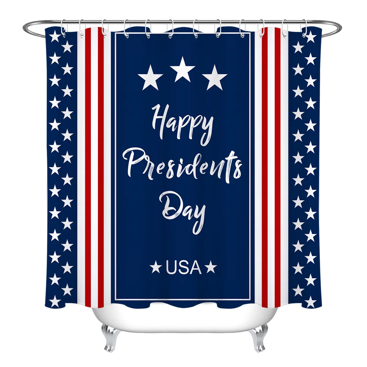 YL18879 Happy US President's Day занавеска для душа для ванной комнаты полиэстер ткань звезды и полосы печати водонепроницаемый для ванной занавески s Набор - Цвет: YL18879