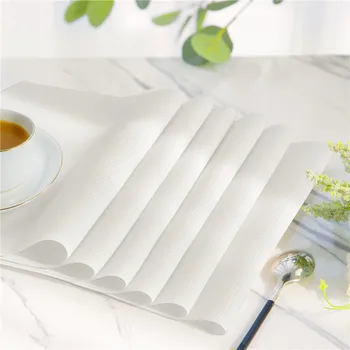 

Heat-Resistant Placemats Stain Resistant Anti-Skid Washable PVC Table Mats Woven Vinyl Placemats, Set of 2/4/6 PCS