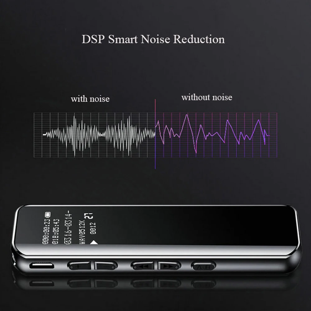 VR540 Цифровой диктофон Hotkey Звук Аудио запись двойные микрофоны шумоподавление Блокировка 3D Edge экран Голосовая активация