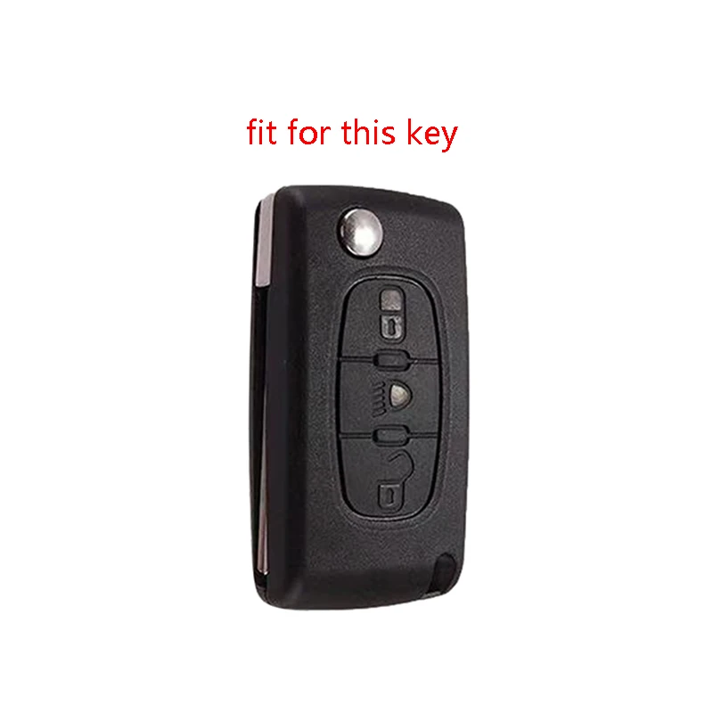 Key Case Cover Key Case Car Key Shell Remote Control Case Cover Silicone Car Key Cover For Citroen C5 X7 C4 Picasso Cactus Berlingo C3 Xsara C6 C8 C5 Exclusive Folding 3Button Case Protection
