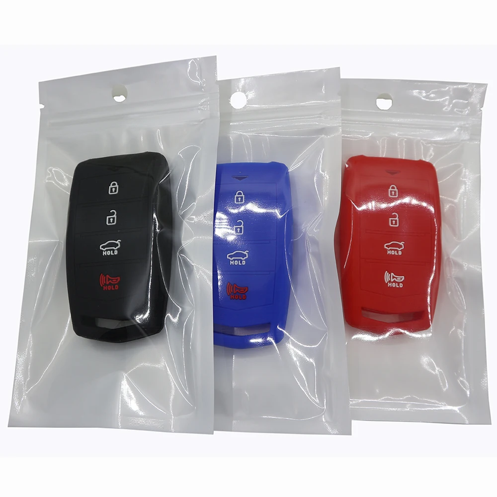 Pack 2 Silicone Key Fob Case Cover Key Skin for 2017 2018 Genesis G80 G90