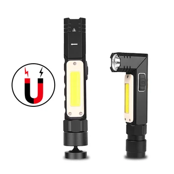 

Waterproof Magnetic COB LED Flashlight Portable USB Rechargeable Foldable Torch Ultra Bright Work Light 90° Rotation
