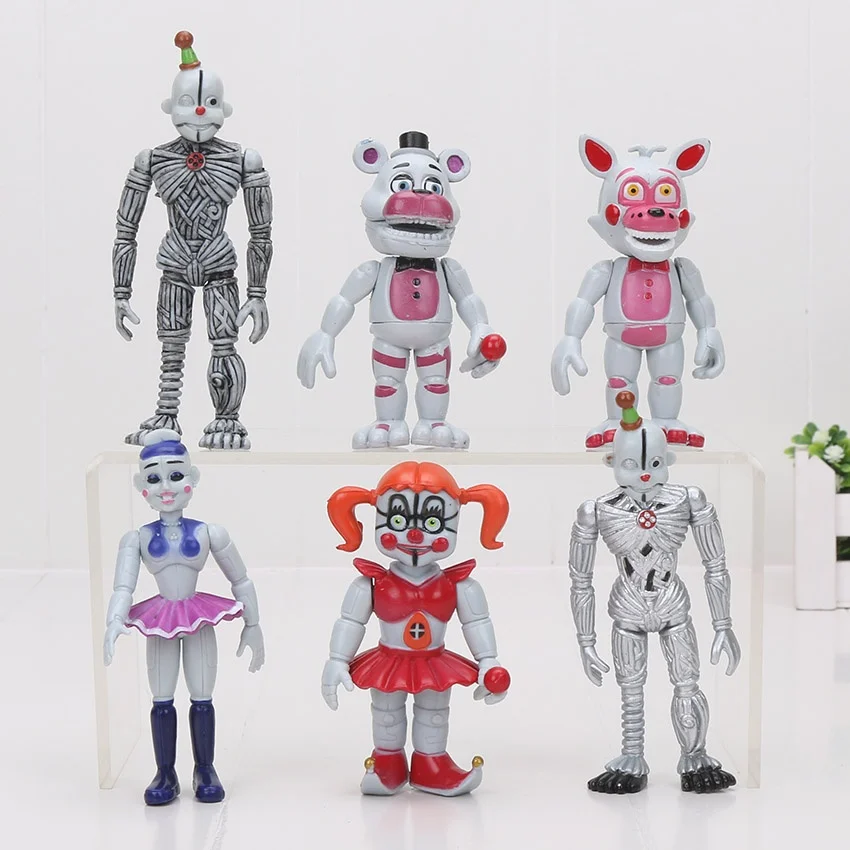 

6 Pcs/set Five Nights At Freddy's FNAF World Ballora Circus Baby Ennard Foxy Chica PVC Action Figure Toys