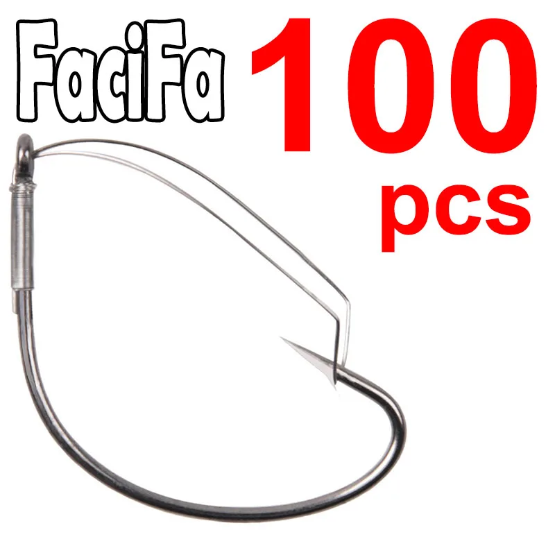 100 шт Weedless колючий рыболовный крючок Wacky Rig крюк из высокоуглеродистой стали с