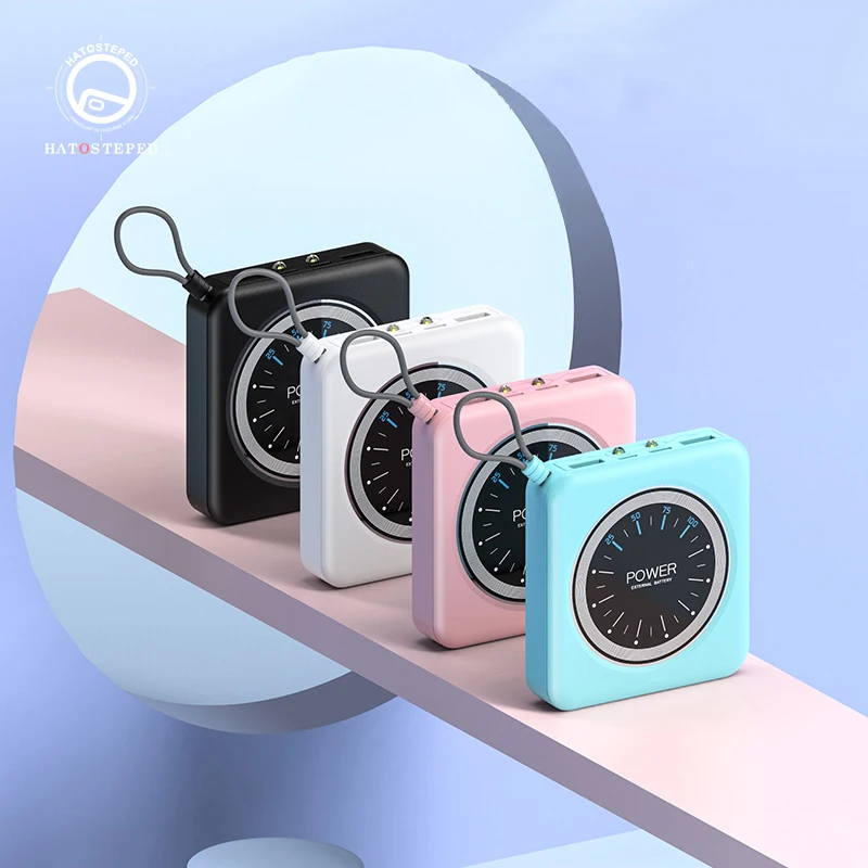 Mini 10000mAh Power Bank For iPhone 8 XR 11 Pro Max Xiaomi Pover Bank Charger Dual Usb Ports External Battery Poverbank Portable