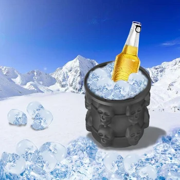 

Ice Cube Tray Pudding Mold 3D Skull Silicone Mold 4-Cavity DIY Tool Whiskey Wine Cocktail Ice Cube 3D Silicone Mold