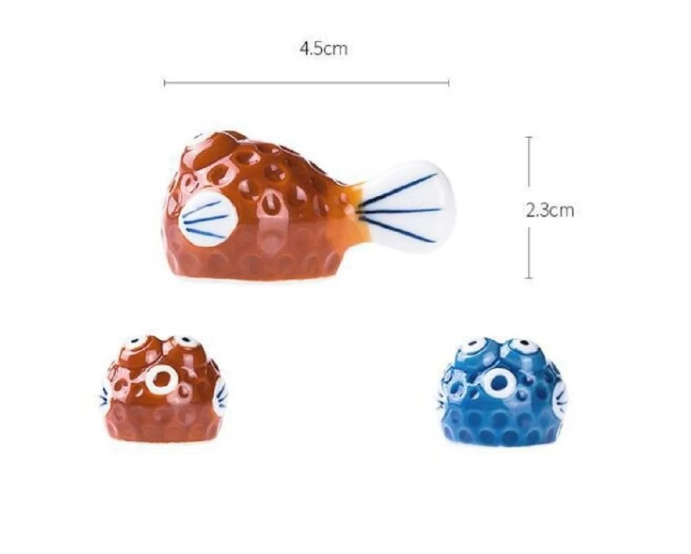 Details about   7 pcs Cute Puffer Fish Ceramic Chopsticks Stand Holder Japanese Hand-painted 