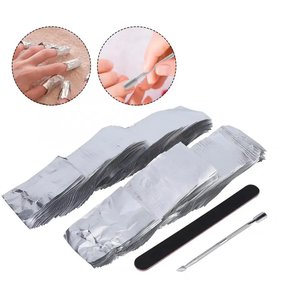 200pcs Durable Nail Gel Removal Foil Nail Art Cleaning Wraps Foil Manicure Tool Gel Polish Remover Nail Arts Accessories