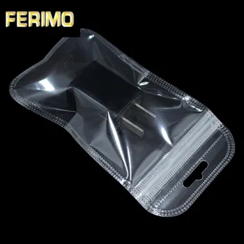 

Clear Plastic Zip Lock Package Bag Sundries Electronics Accessories Storage Pouch Hang Hole Kraft Paper Zipper Pack Bags 7x11cm