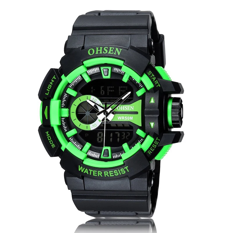 

reloj hombr Watches Mens 2020 New High-quality Waterproof Dual Display Digital Wrist Watch Silicone Strap Colorful Watch For Man