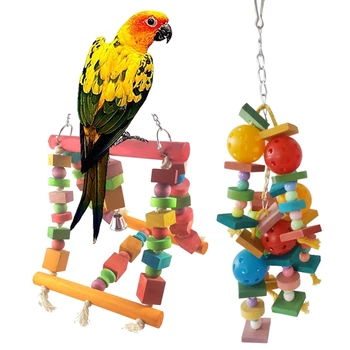 

2 Pcs Parrot Swing Climbing Bird Toy Desktop Stand Playground Training Platform