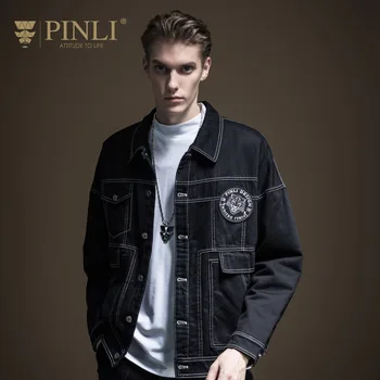 

Denim Jacket No Regular Top Standard Leather Jacket Pinli Fall 2019 New Men's Wear Furry Thickened Turn-collar Jean B193204176