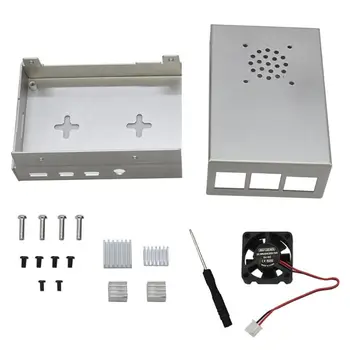 

1Set Aluminum Case Metal Enclosure with Cooling Fan for Raspberry Pi 4B Kit E65A