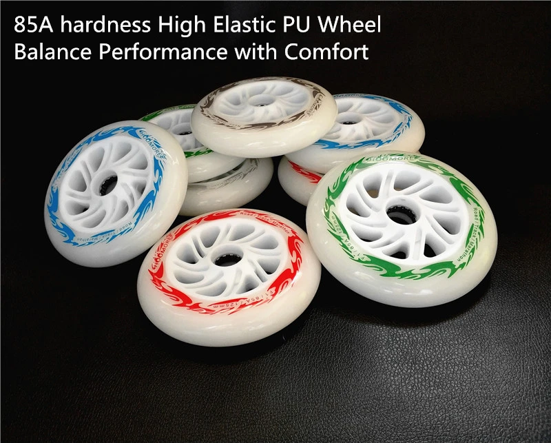 125 мм Marathon Skating Wheels светодиодный сверкающий ролик Rodas для 3X125 мм роликовые коньки 3-колеса белый красный синий зеленый 6 шт