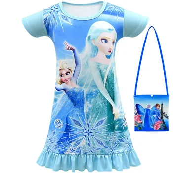 

Disney dolls original figure frozen Elsa Anna Girls Dress Kids frozen Dresses Princess Elsa Party Dresses Anna Costume git