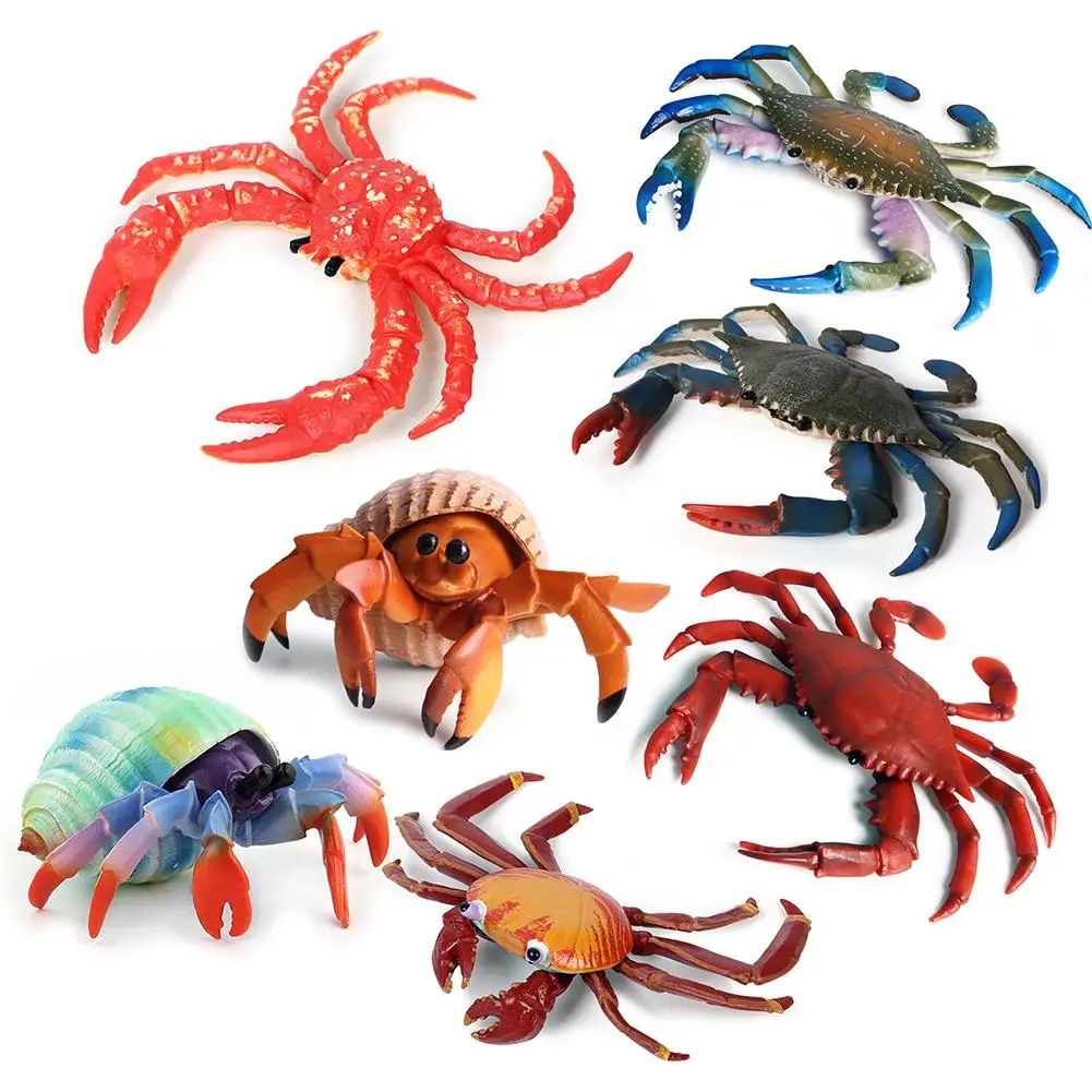 Haute Simulation mer vie animaux ermite crabe Marine Animal PVC modèle figures décor de bureau éducation enfants jouet cadeaux pour enfant