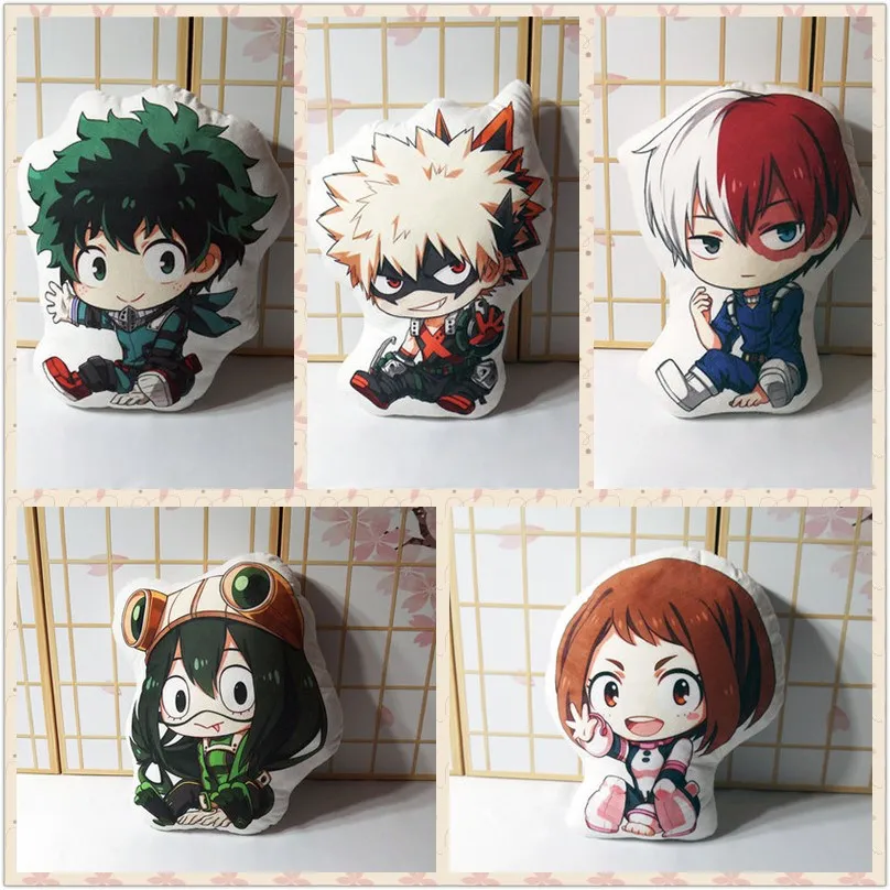 Аниме My Hero academic Подушка плюшевая игрушка Izuku Bakugou Todoroki Tsuyu кукла Двусторонняя