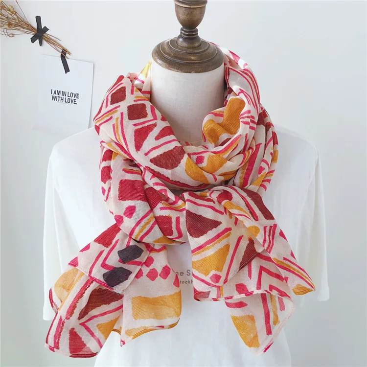 Осенний шарф женский с принтом перьев Хиджаб шарф обертывание для леди foulard femme