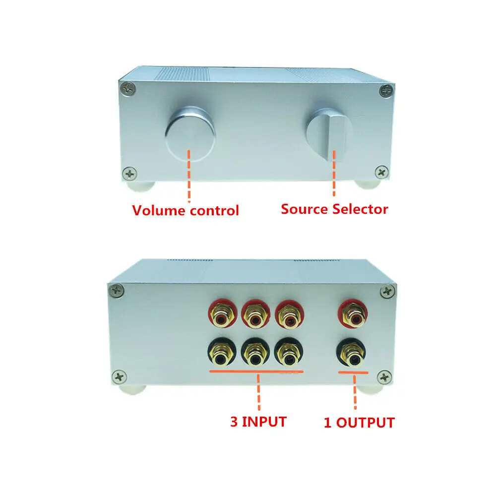 Passive Preamp Preamplifier Switch Box Dact Type Attenuator Volume Control Hifi Home Theater