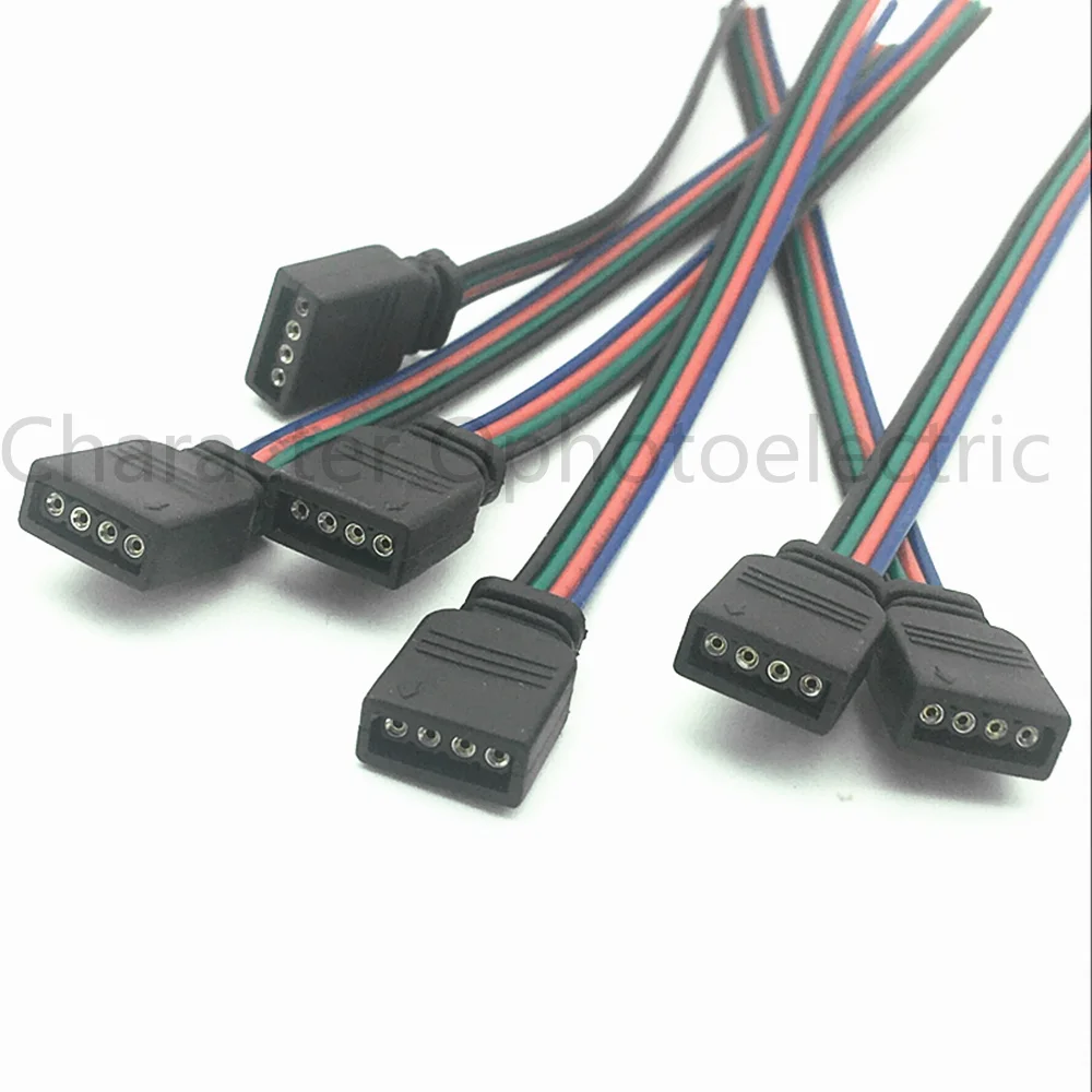 

10/20/50/100 pcs/lot 4 pin Female plug RGB Connector Cable For SMD 3528 5050 RGB LED Strip Lighting