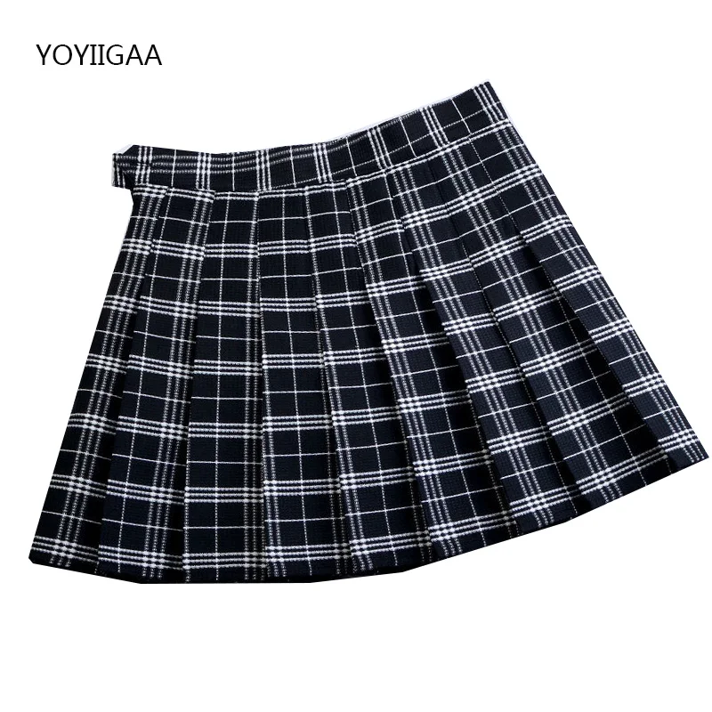 Summer Women Pleated Skirt High Waist Female Plaid Skirts Preppy Style Ladies Girls Dance Mini Skirt Fashion Chic Woman Skirts