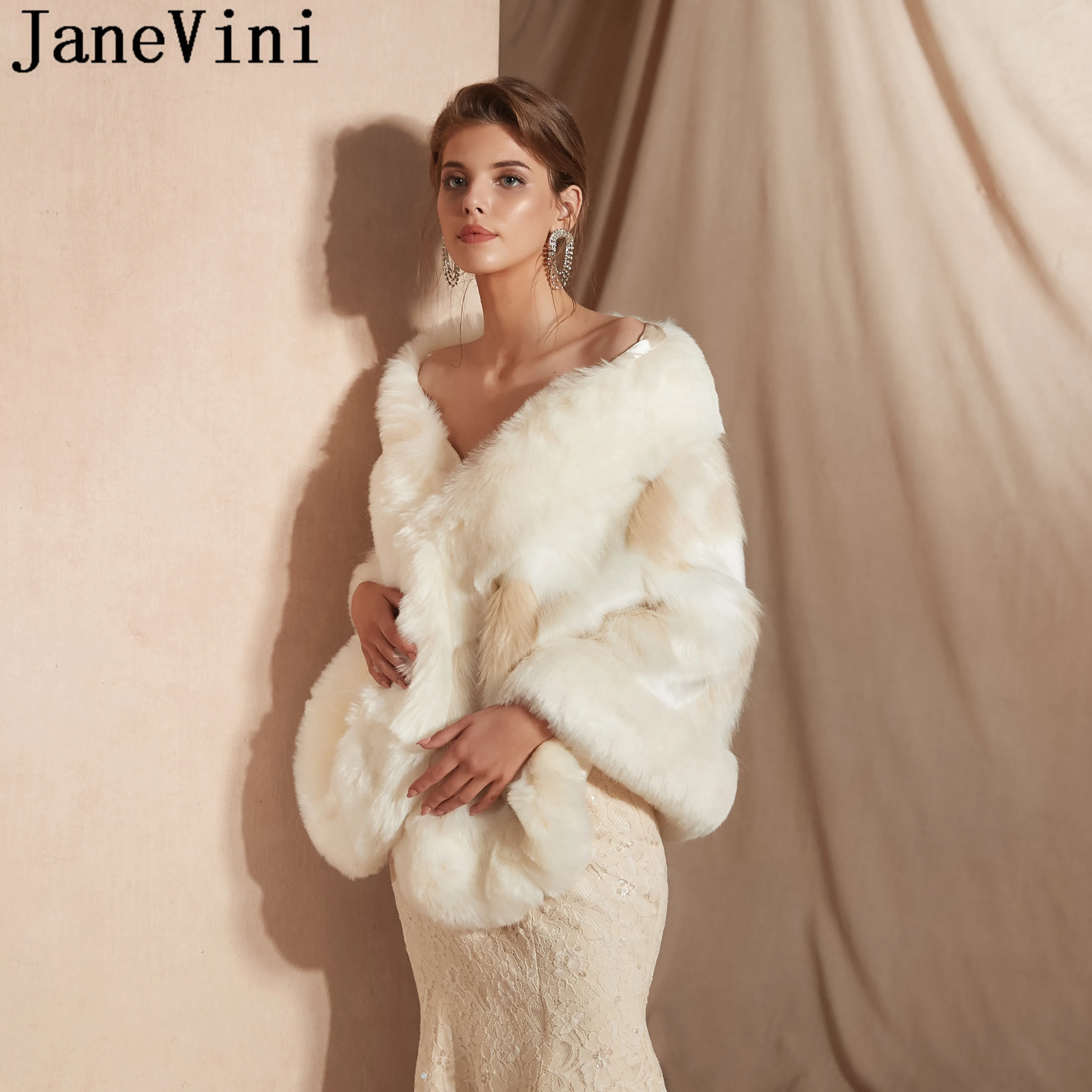 JaneVini, свадебная шаль, искусственный мех, накидка, вечернее платье, болеро, свадебное меховое пальто, палантин, женские кейпы, болеро, Etole, шикарные вечерние куртки