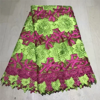 

Wonderful pattern French cord tulle embroidery lace fabric nice net lace textile for dress ZQN234(5yards/lot)