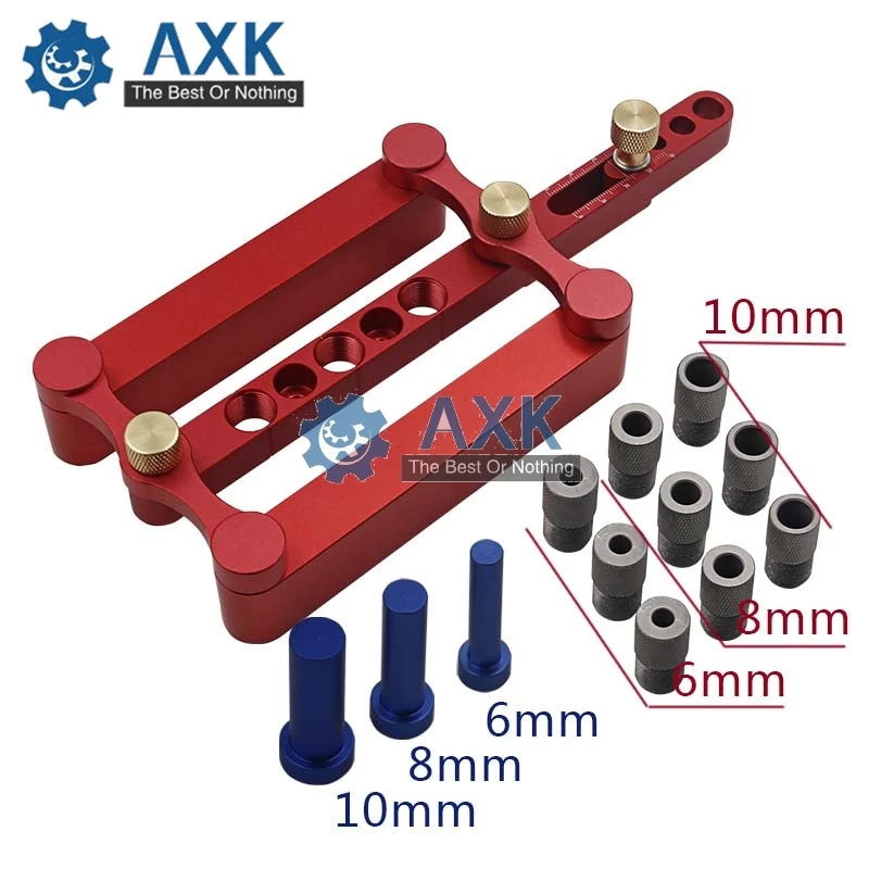 

6mm 8mm 10mm Self Centering Dowelling Jig Set Metric Dowel Drilling Hand Tools Set Power Woodworking Tool LT351