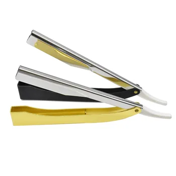 

10pcs Straight Edge Stainless Steel Barber Razor Folding Shaving Shave Eyebrow Knife Barber Razors Claude Blade Razors G0330