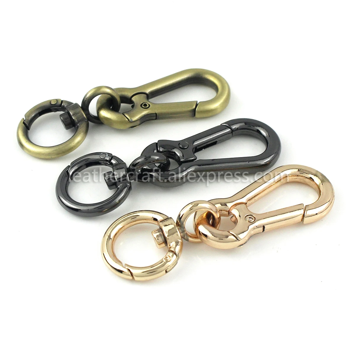 

1x Metal Swivel Eye Snap Hook Spring Gate Trigger Clasps Clips for Leather Craft Belt Strap Webbing Keychain Hooks