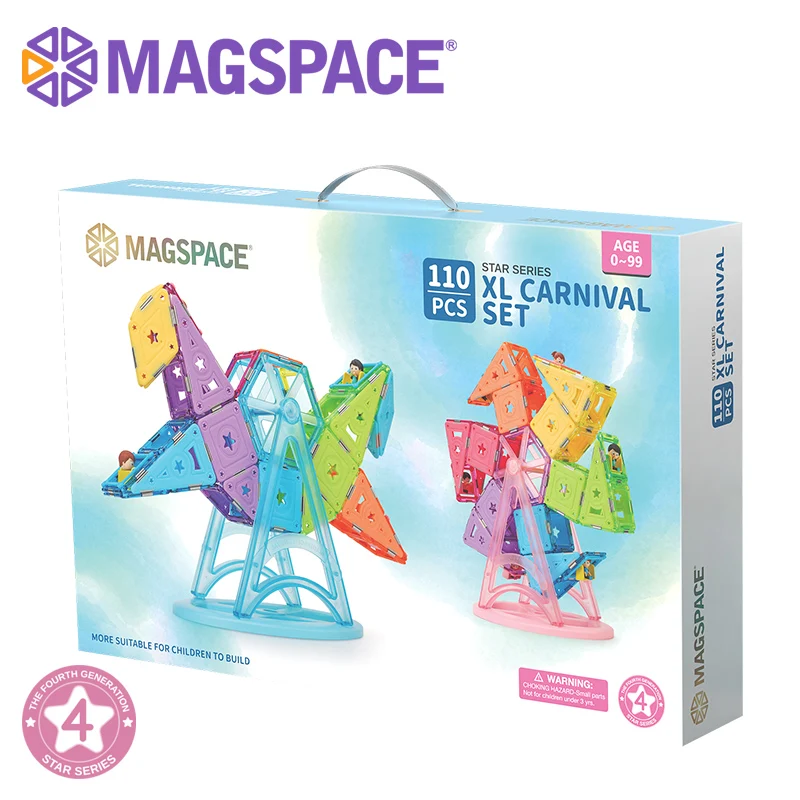 MAGSPACE, новинка 110 шт., магнитные блоки, развивающие строительные игрушки, Строительный набор, магнитный дизайнерский набор для детей, Подарочная Магнитная игрушка - Цвет: Армейский зеленый