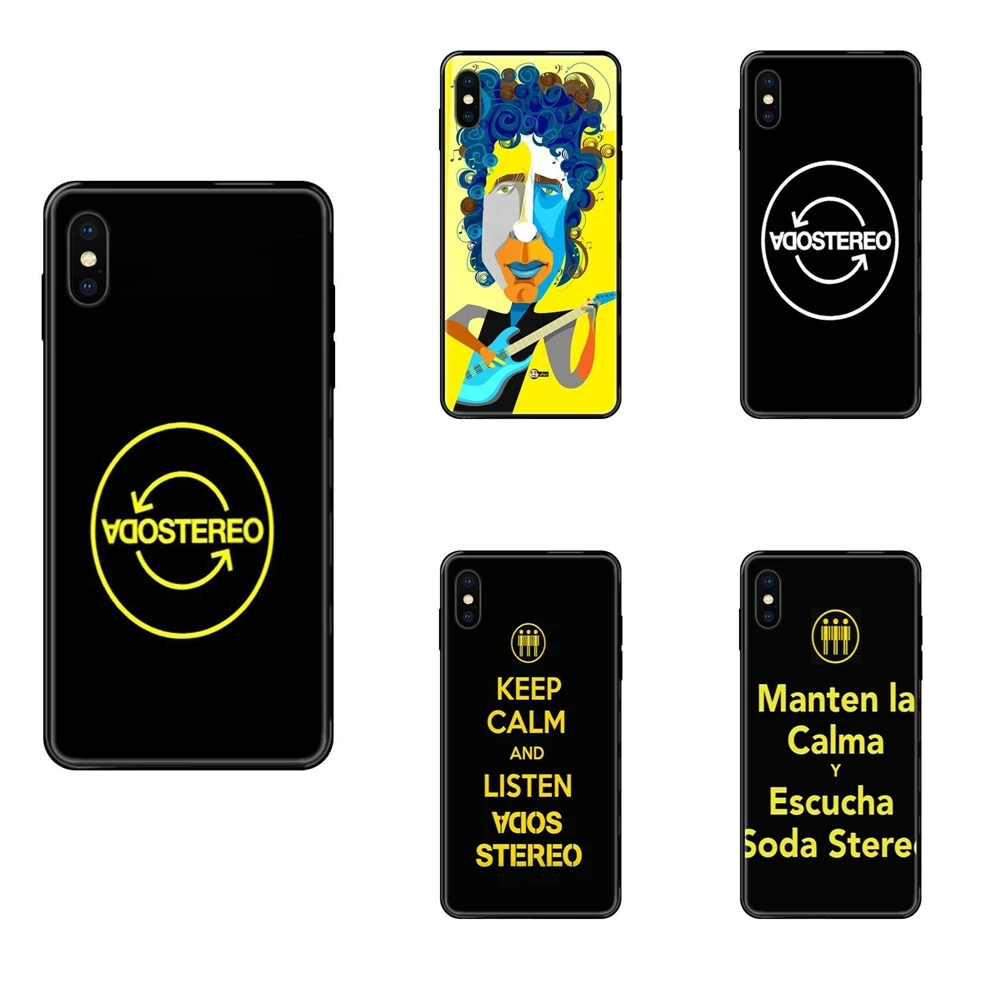 Hipster Cool sodawstereo Band для iPhone 11 12 Pro Max Plus X XS XR 8 7 6S SE 5 5C 5S 2020 черный мягкий ТПУ|Бамперы| |