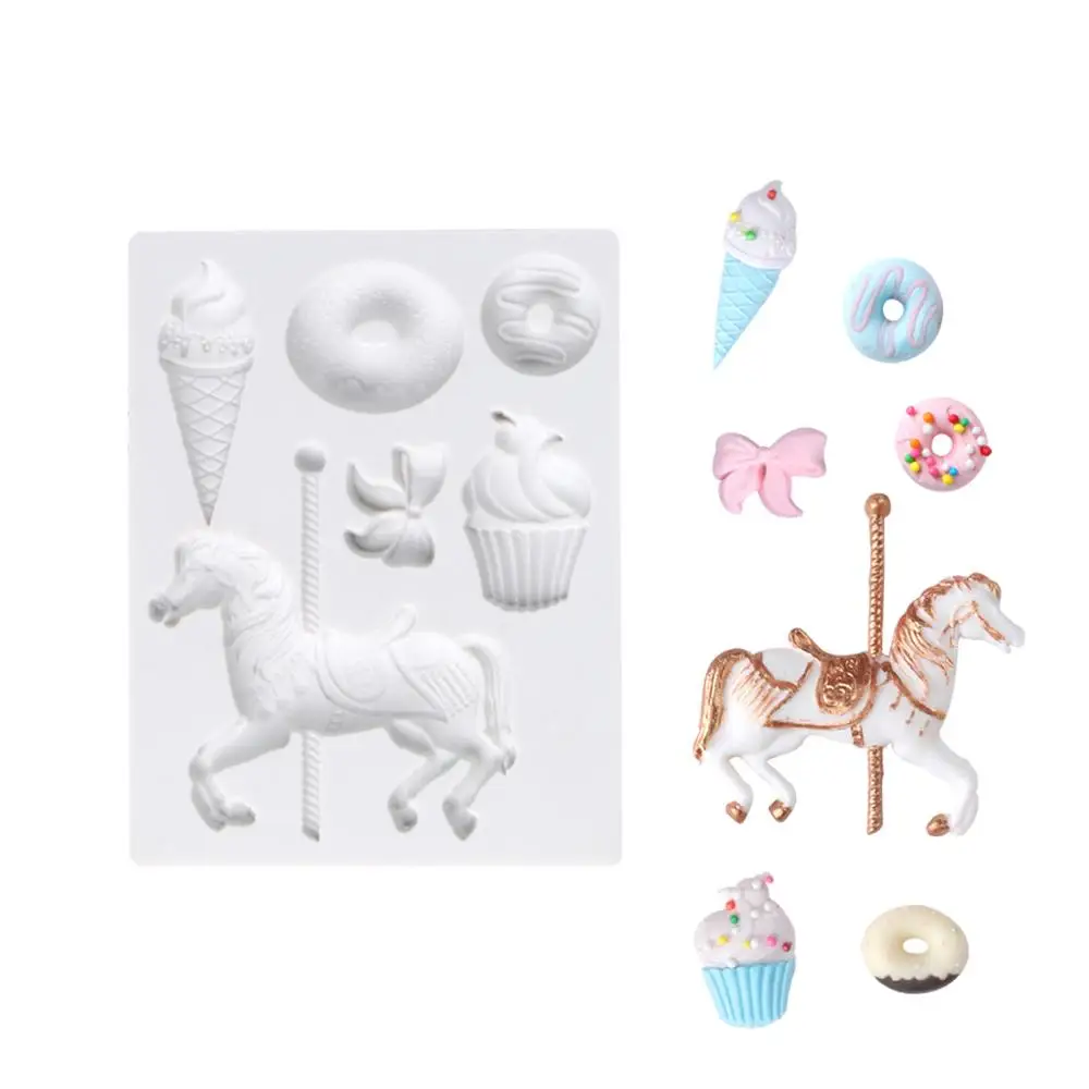 Baby feast carousel ice cream small cake chocolate mold fondant silicone | Дом и сад