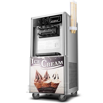 

Coffee Shop Snack Bar Equipment Ice Cream Maker Yogurt Vending Machine 3 Flavor Commercial Soft Serve Ice Cream Gelato Machine