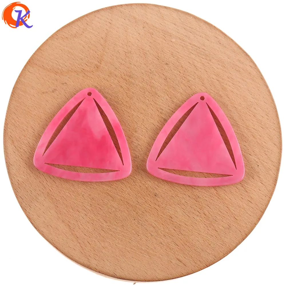 Hot Pink Сердечный дизайн 33*34 мм 100 шт аксессуары для ювелирных изделий/Сделай сам/соединители для сережек/Треугольная форма/подвески/ручная работа/фурнитура для сережек - Цвет: Hot Pink