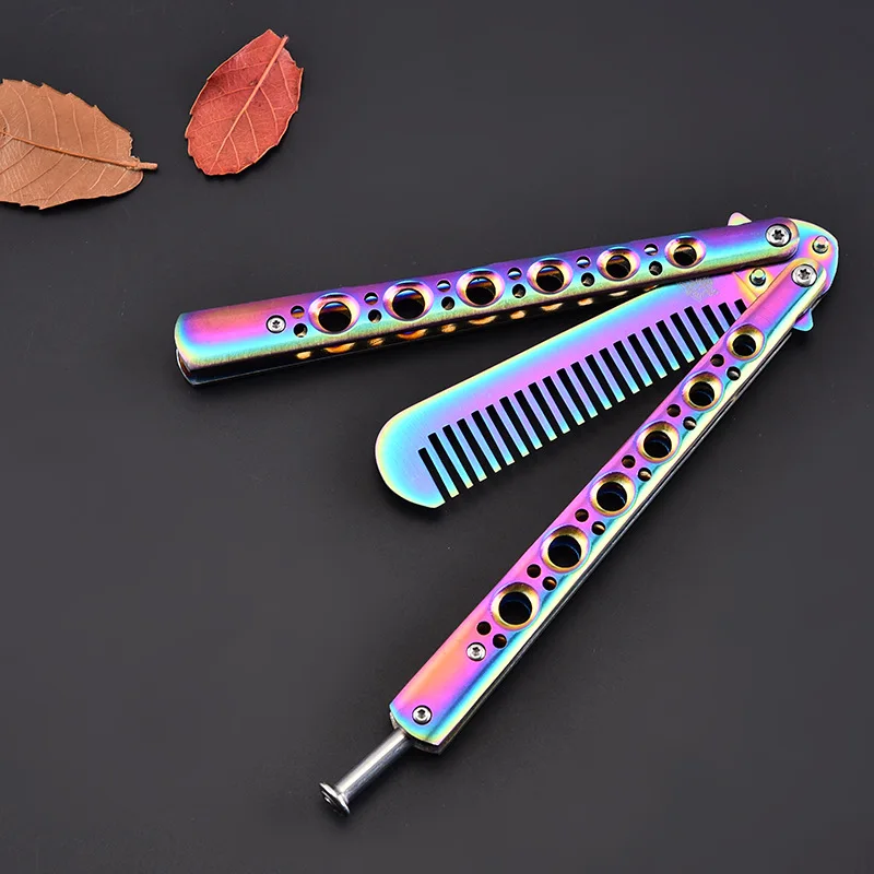 

Stainless Steel Butterfly Knife Practice Training Foldable Knife Game Toy Without Blade Can Flip Deformation Small Flip dropship