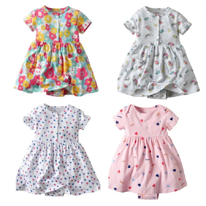 2 pièces nouveau-né infantile bébé filles body robe 2019 été automne à manches longues bébé hauts Cardigan + manches courtes body robe