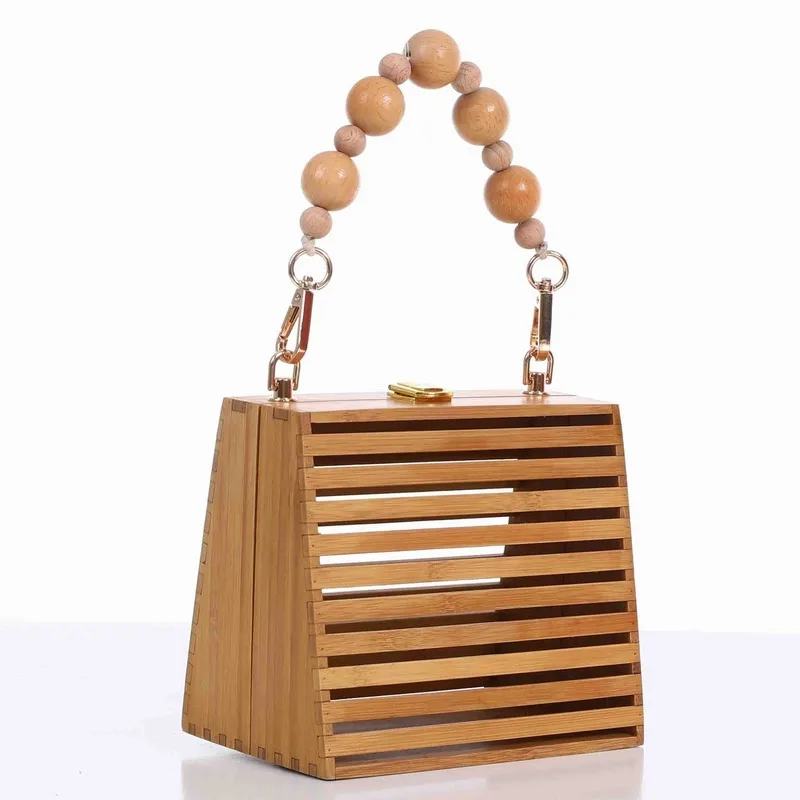 New Style Women's Bamboo Bag Crafts Woven Handbag Convenient