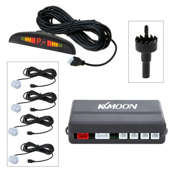 

DC 12V 4 Sensors Universal Digital LED Display Car Parking Sensor Assistance Reverse Parking Backup System Detection Radar