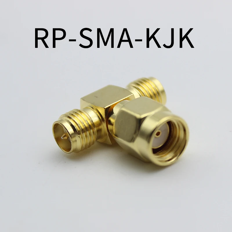 

RP SMA 3 Way Splitter Connector Socket T-Type RP SMA Male To 2 Dual RP SMA Female Gold Plated Brass Coaxial RF Adapter Connector