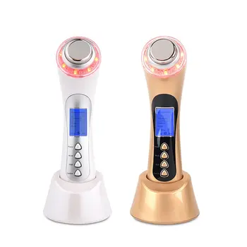 

5 in 1 Skin Renewal System Skin Beauty Care Tool Ultrasonic High Frequency Ion Led Photon Personal Handheld Facial Massager