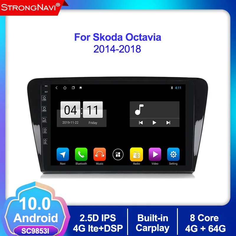 IPS DSP 4 + 64g 4G lte автомобильный DVD мультимедийный плеер для Skoda Octavia A7 III 3 2014-2018 2din Android 10