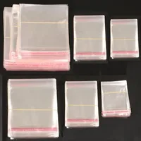 200Pcs Self Adhesive Poly OPP Bags Transparent Plastic Cellophane Bags Jewelry Gifts Bag Pouch Pack Cookie Candy Packaging Bag 1