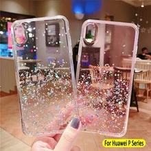 Funda para Huawei P 30 Pro funda brillante de Estrella de Plata para Huawei P20 P30 Lite Pro Light P20Pro cubierta trasera de TPU transparente brillante