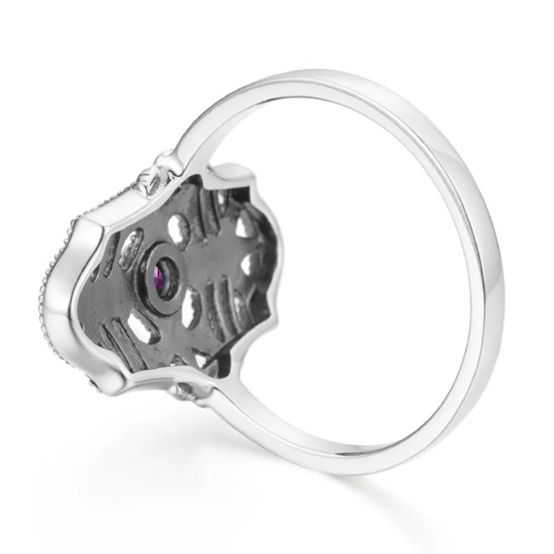 Женское кольцо из серебра 100% пробы с натуральным аметистом размеры 5 10|Кольца| |